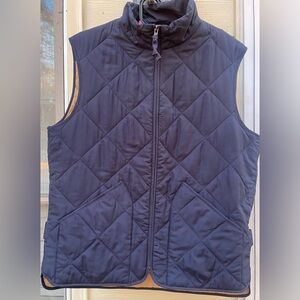 J Crew Mens Medium Navy Blue Quilted WALKER Vest Pockets $128 #47752